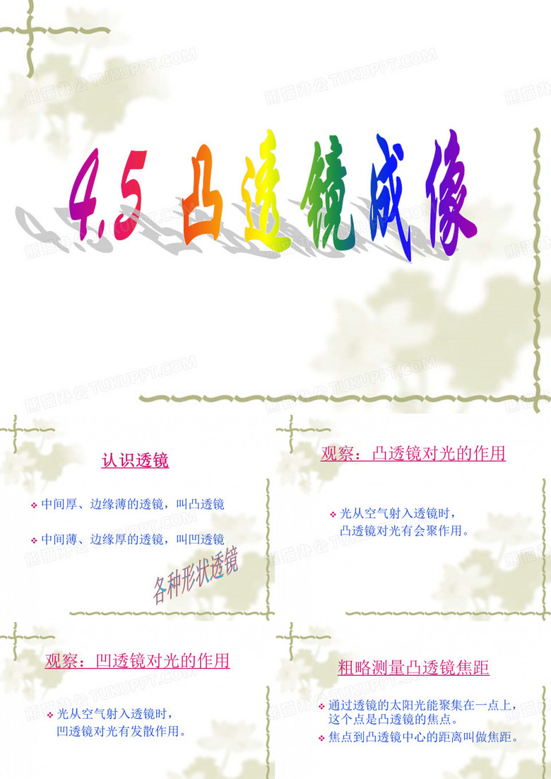 认识透镜及凸透镜成像