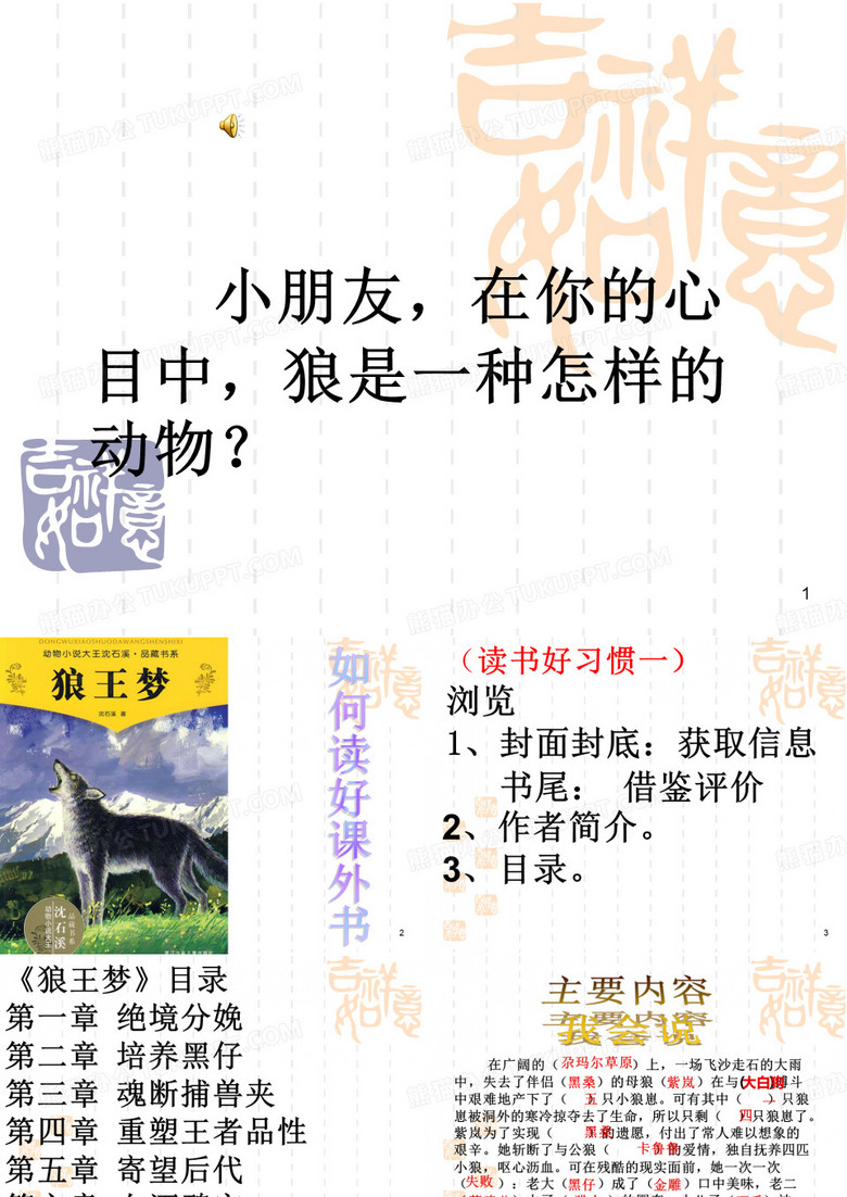 狼王梦阅读指导课ppt课件