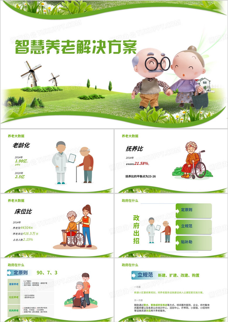 绿色智慧养老解决方案PPT模板