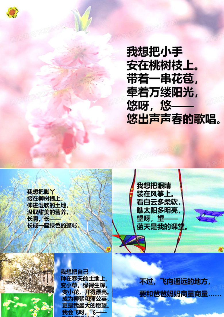 我想把小手安在桃树枝上