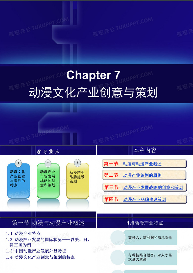 文化产业创意与策划 第七章动漫产业完成