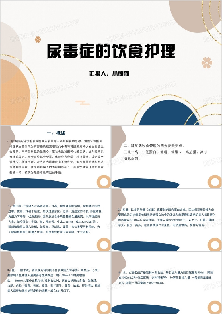 尿毒症的饮食护理PPT模板