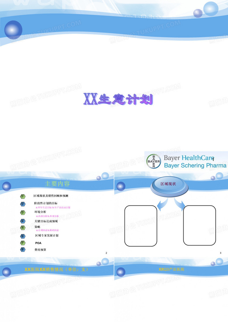 生意计划--代表模板PPT