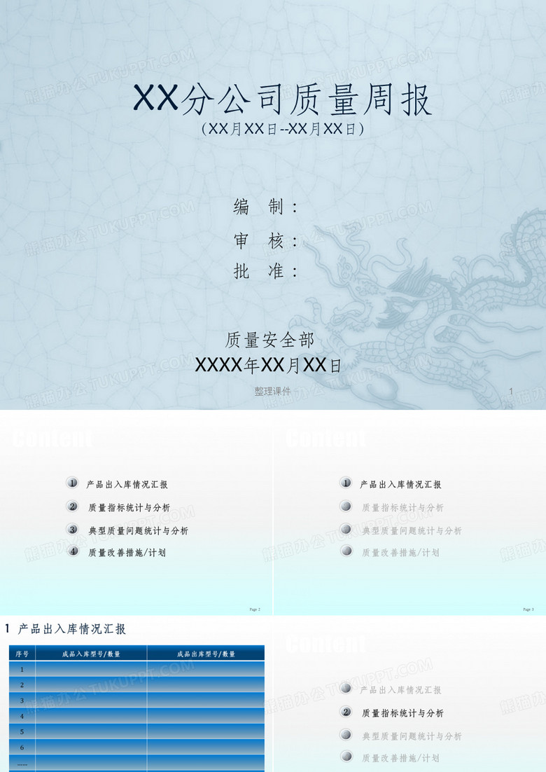 质量周报模版