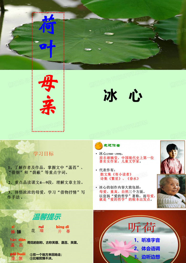 《荷叶 母亲》冰心公开课课件 定稿