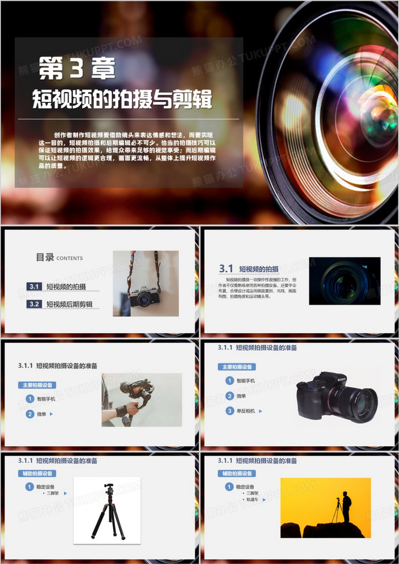 短视频的拍摄与剪辑PPT模板