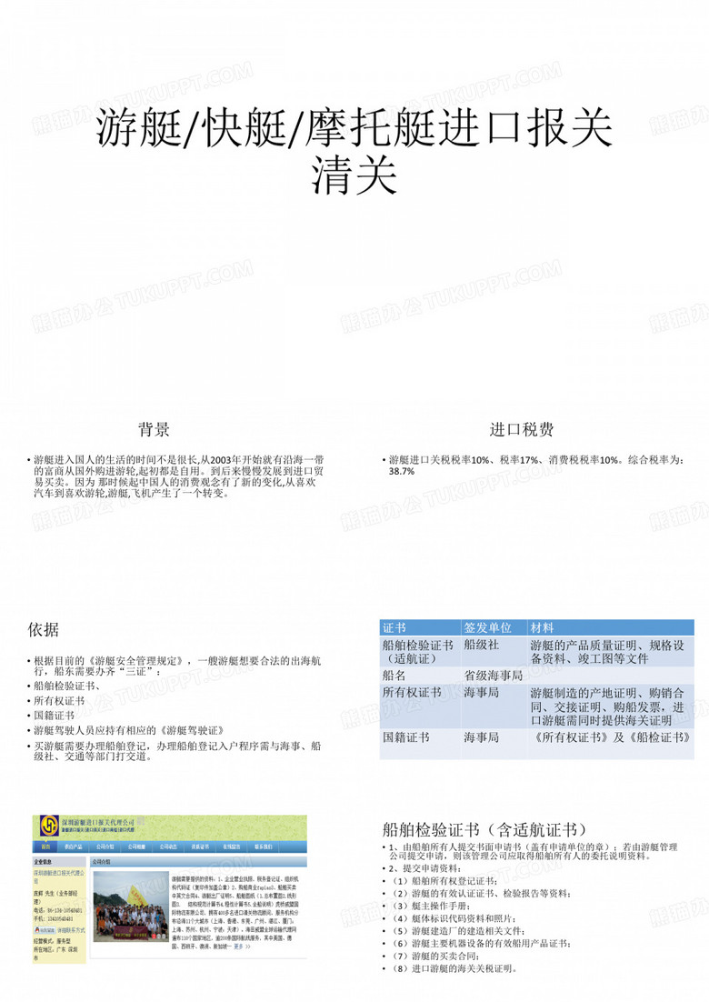 游艇进口清关