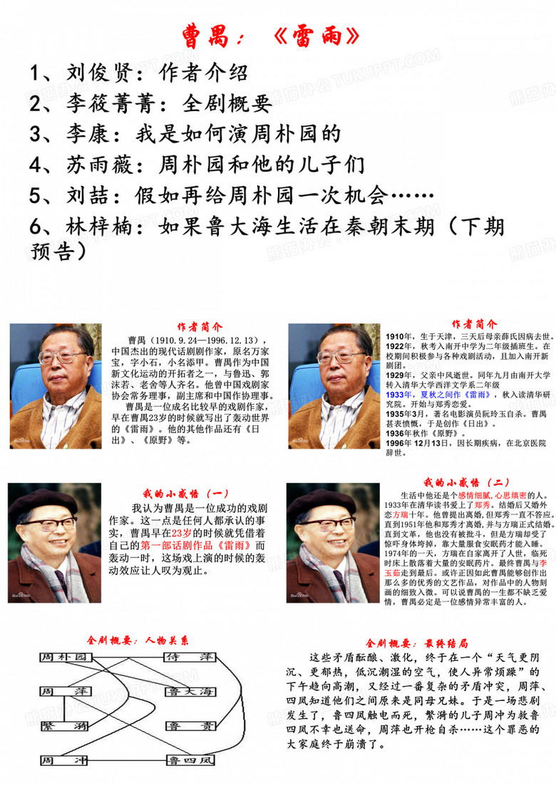 曹禺《雷雨》
