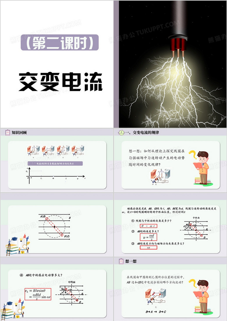 人教物理教材交变电流PPT模板