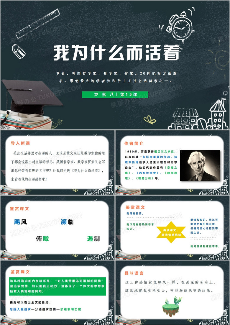 散文两篇我为什么而活着PPT模板