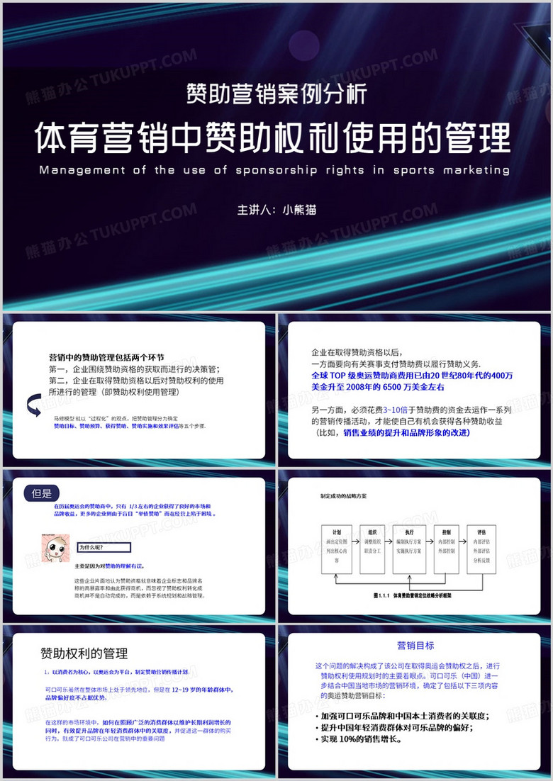 体育营销中赞助权利使用的管理PPT模板
