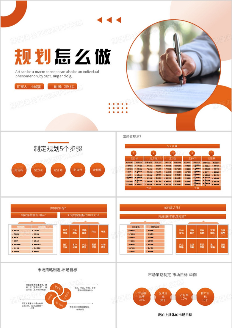 橙色商务风规划怎么做PPT模板