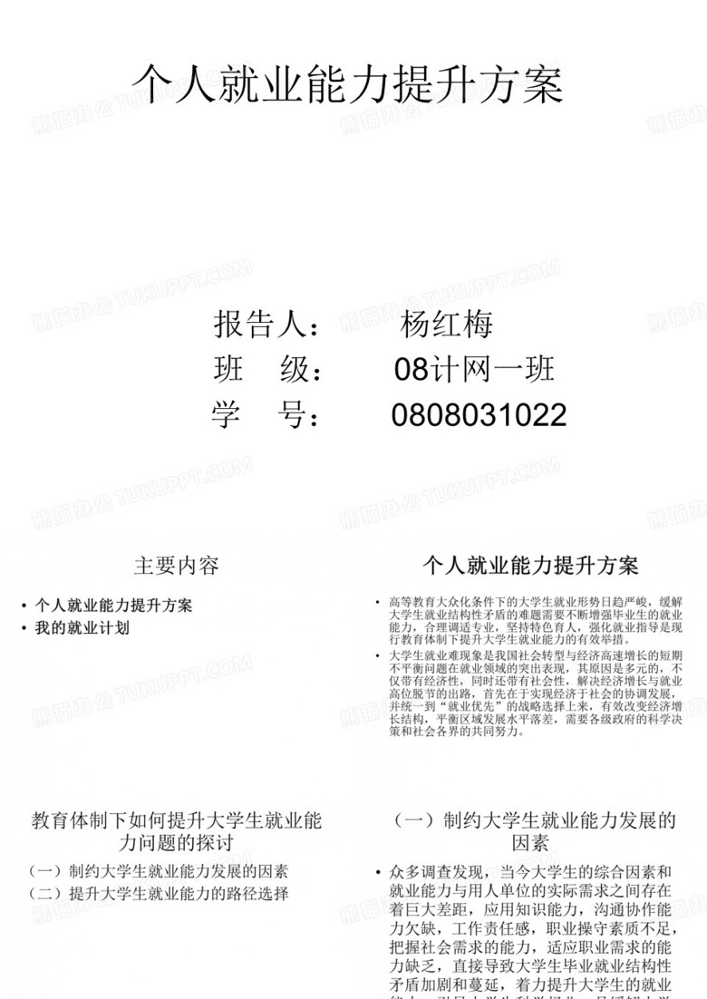 个人就业能力提升