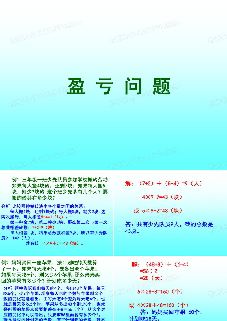盈亏问题