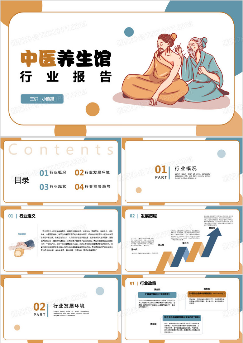 中医养生馆行业报告ppt模板