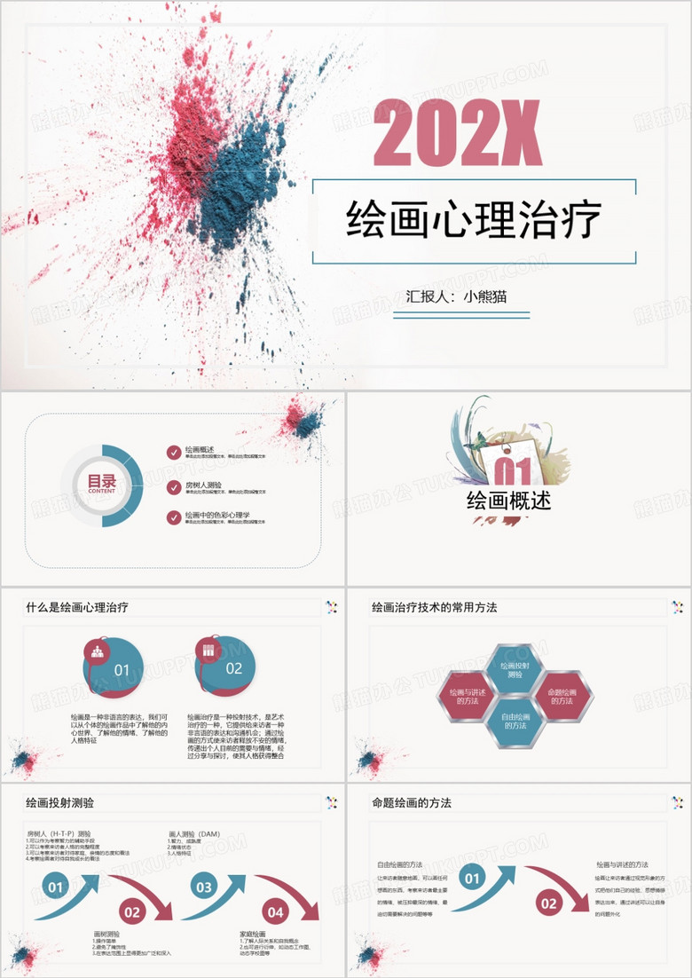 绘画心理治疗艺术PPT模板