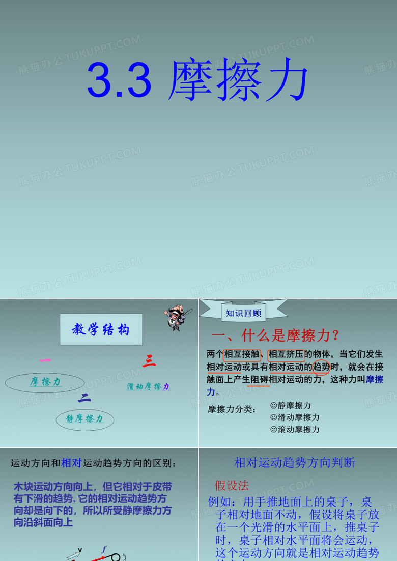 高中物理必修一：摩擦力