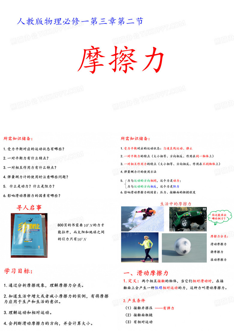 高中物理_摩擦力教学课件设计