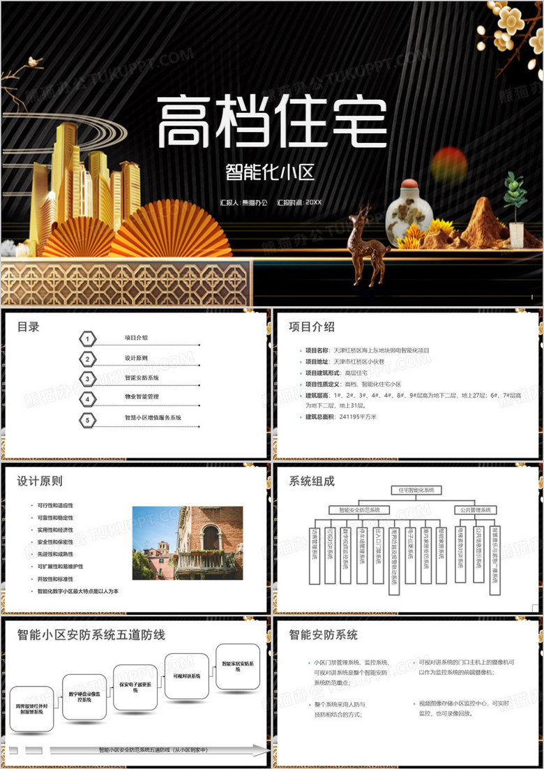 高档小区智能化方案PPT模板
