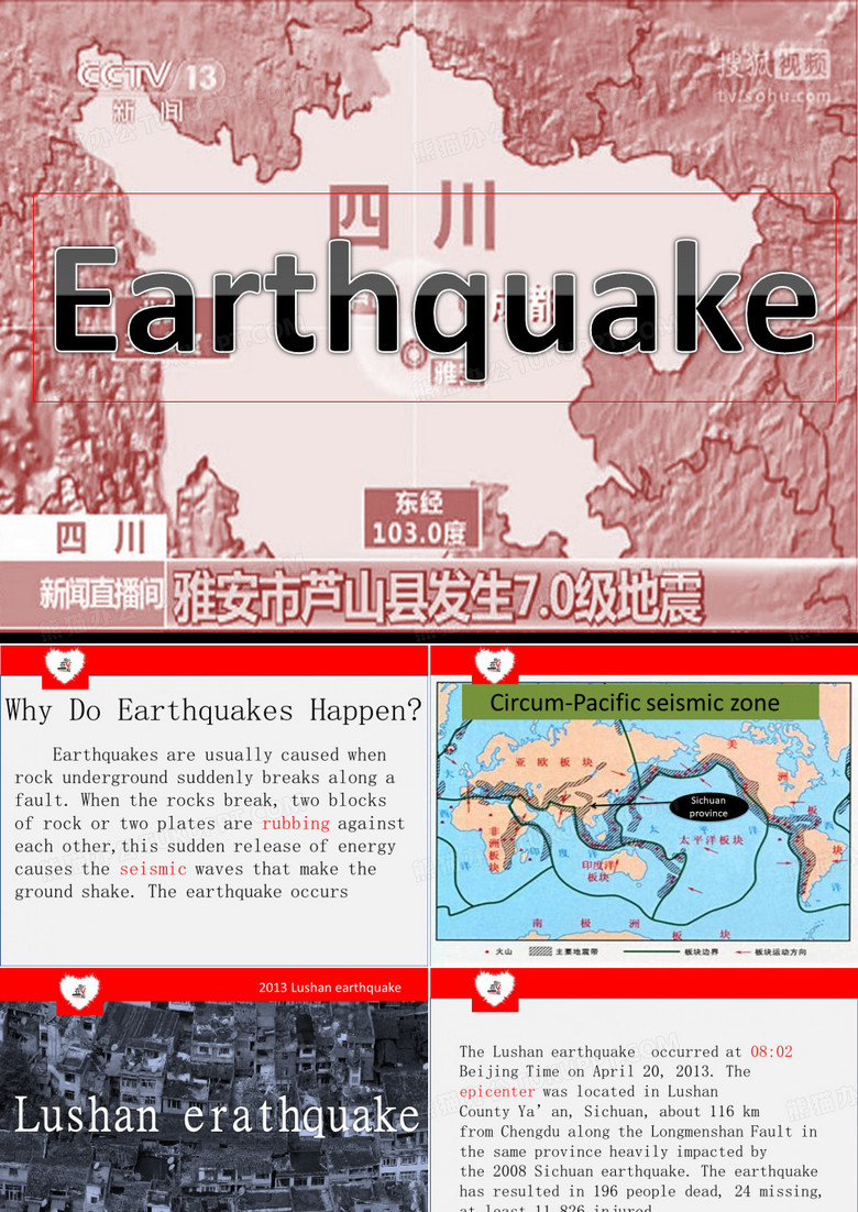 关于地震的英语PPT