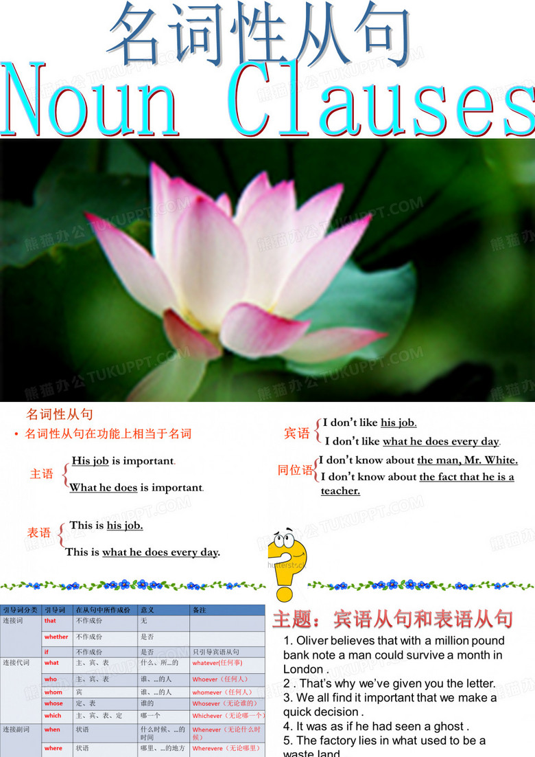 表语从句,宾语从句