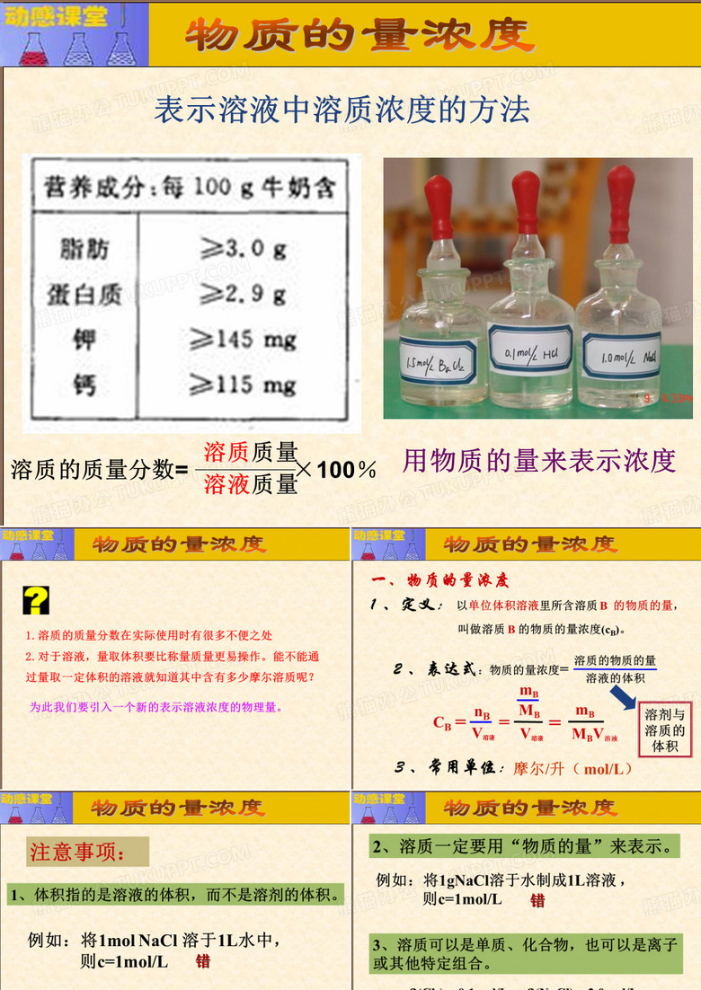 物质的量浓度