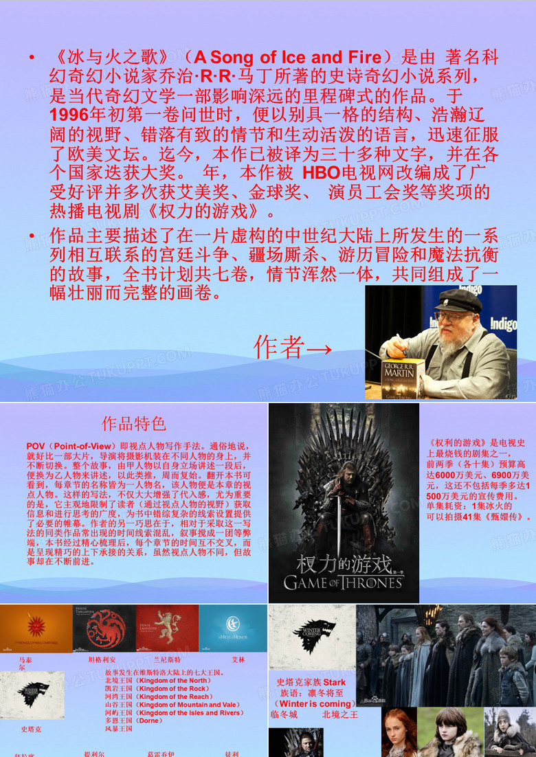 权力的游戏简介ppt精品资料