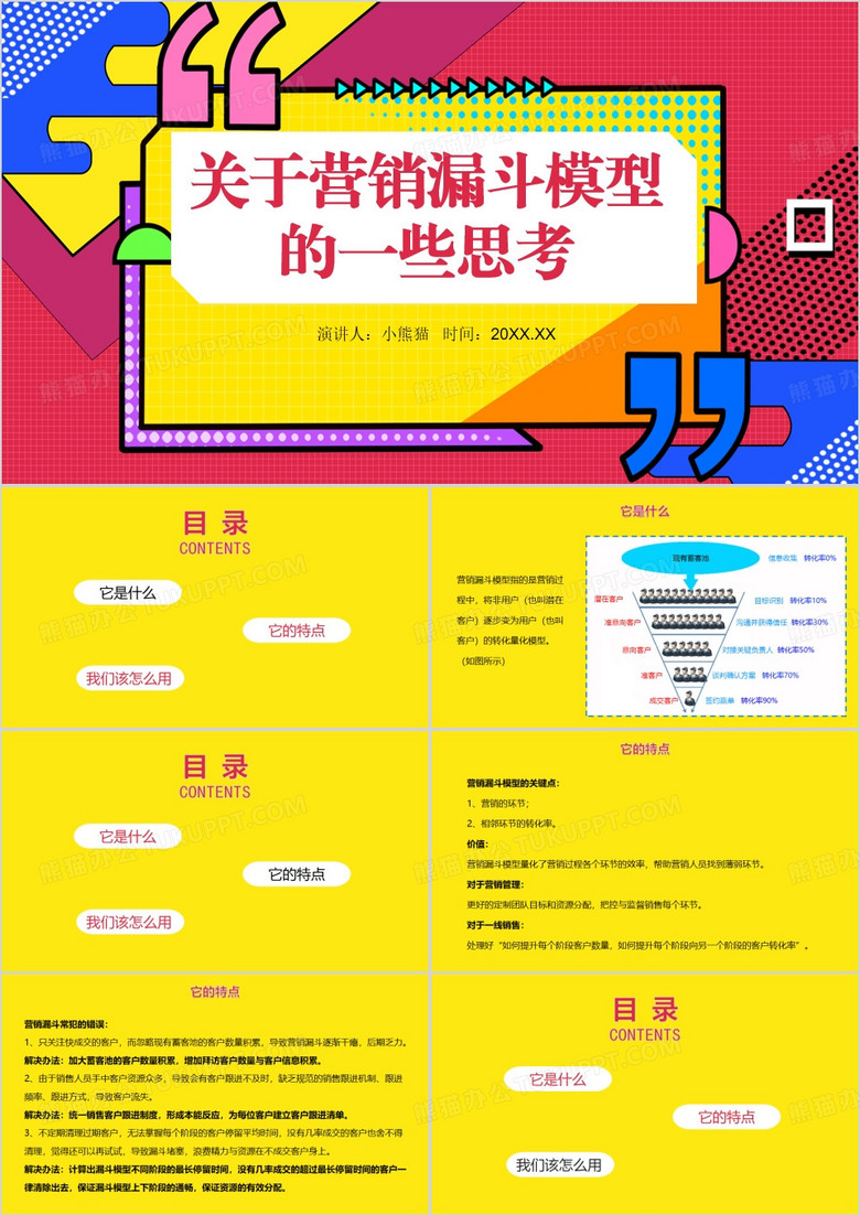 营销漏斗模型的思考PPT模板 
