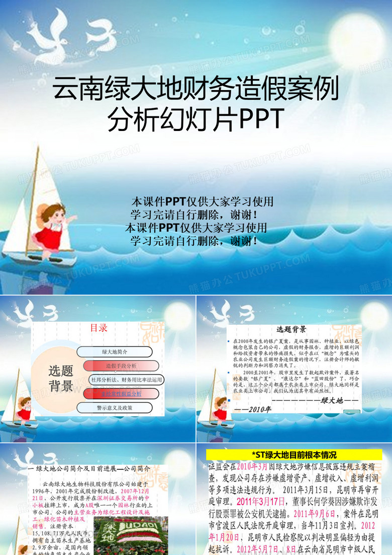 云南绿大地财务造假案例分析幻灯片PPT