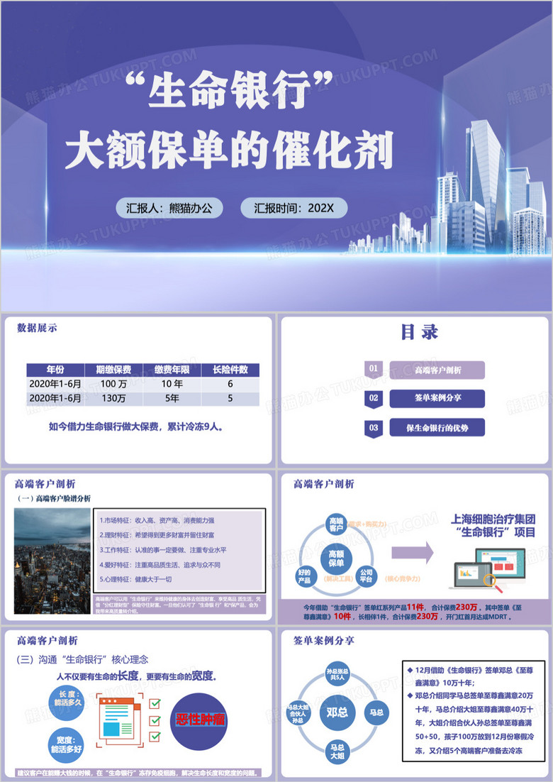 紫色大额保单的催化剂PPT模板