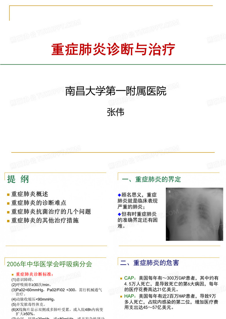2019年重症肺炎的诊治--张伟.ppt