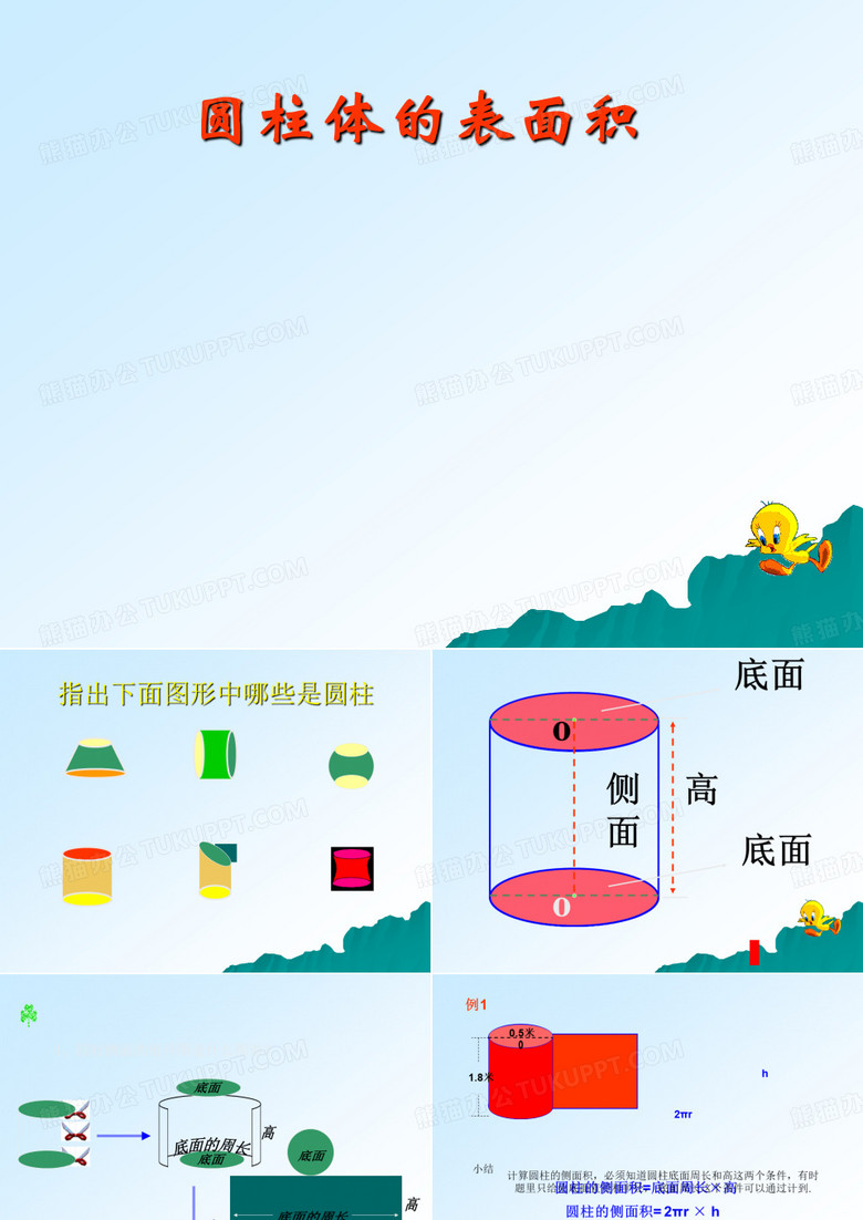 圆柱体的表面积