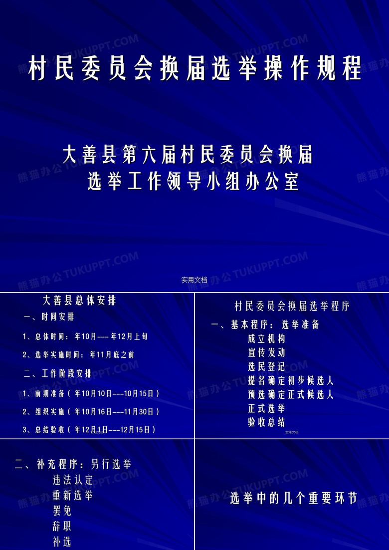 【村委会换届PPT】换届选举操作规程PPT经典最新