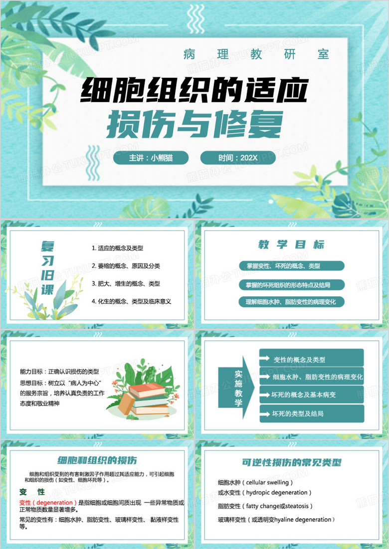 细胞组织的适应损伤与修复PPT模板