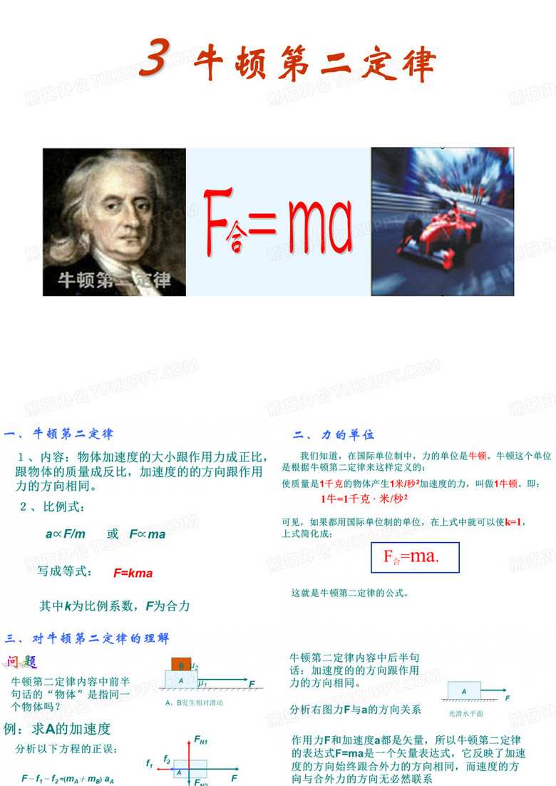 牛顿第二定律