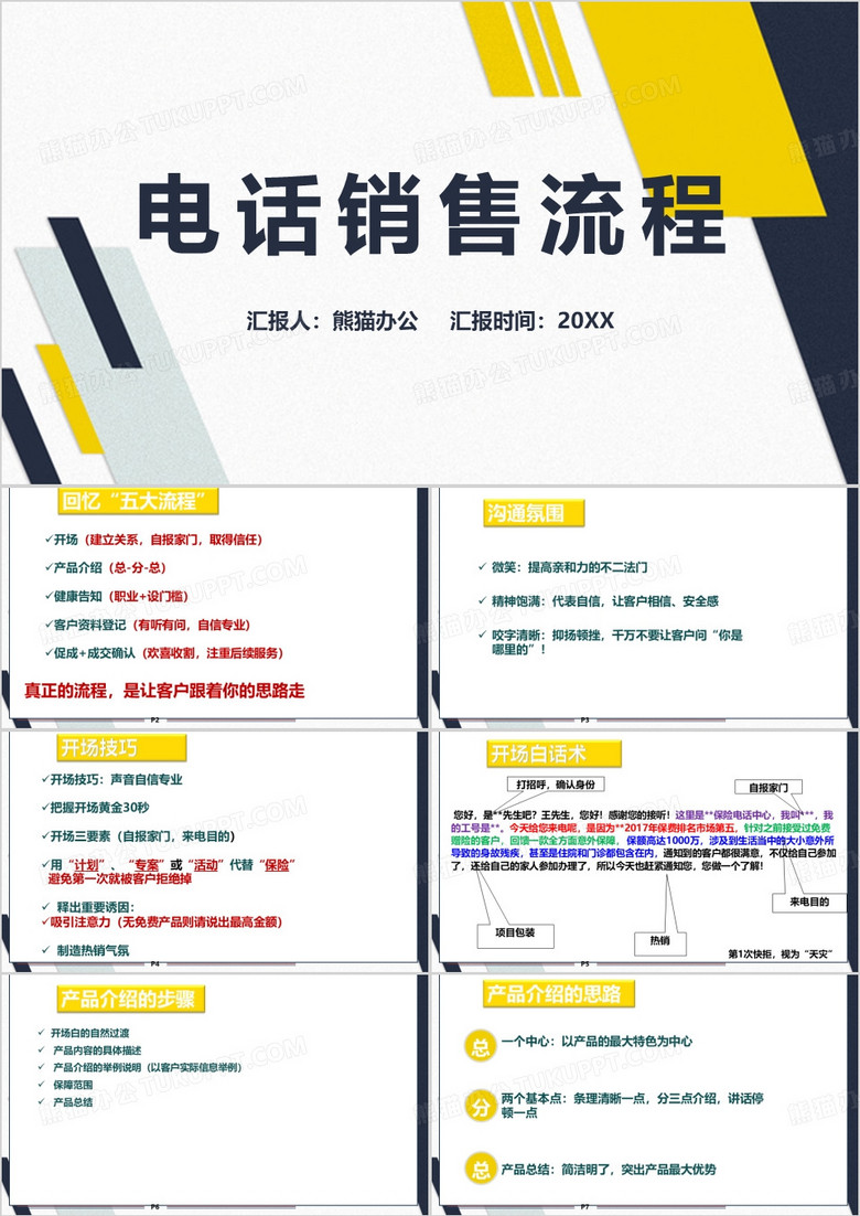 保险公司电销岗前培训PPT模板