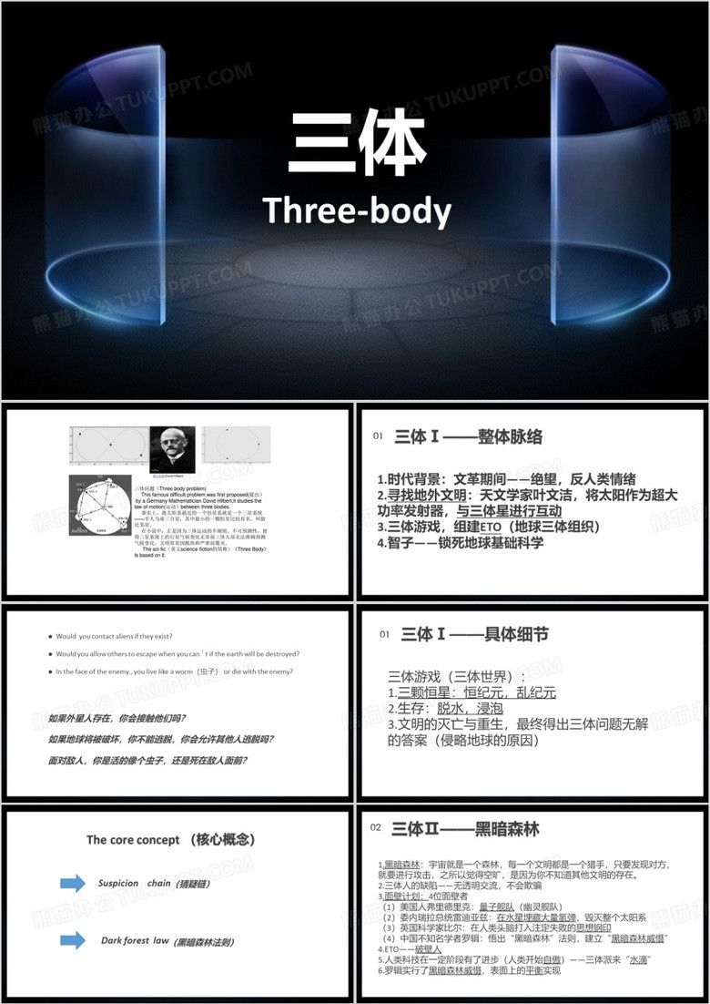 三体科幻小说介绍PPT模板