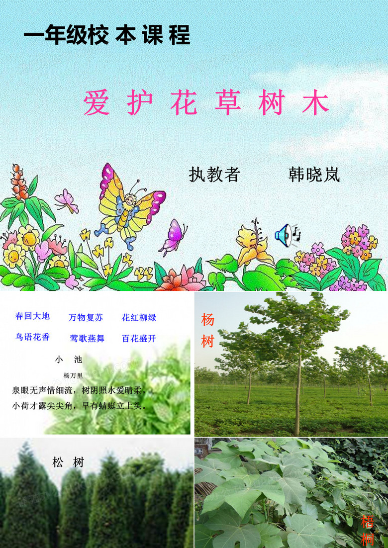 爱护花草树木课件