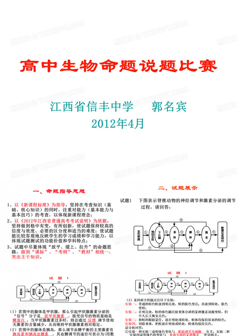 命题说题比赛课件