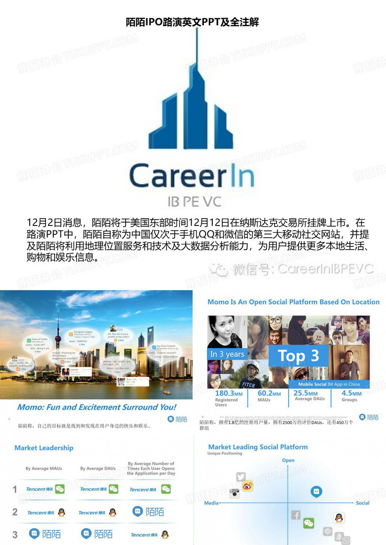 陌陌IPO路演英文PPT及全注解