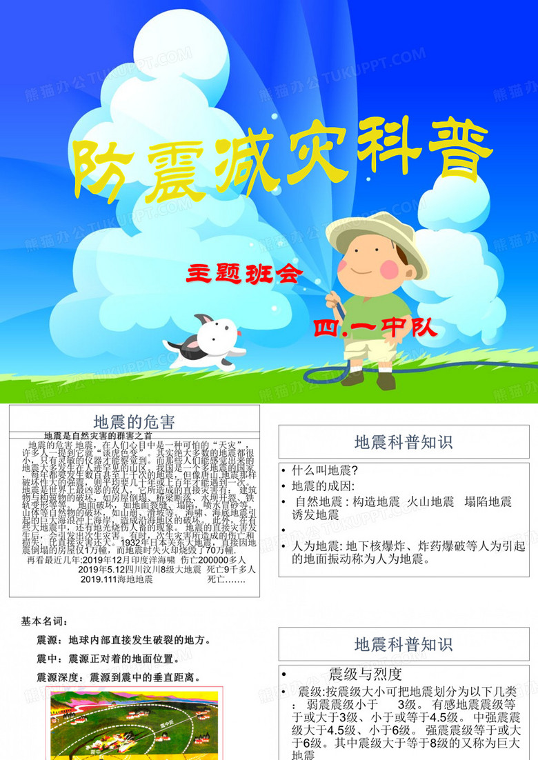 防震减灾科普班会PPT