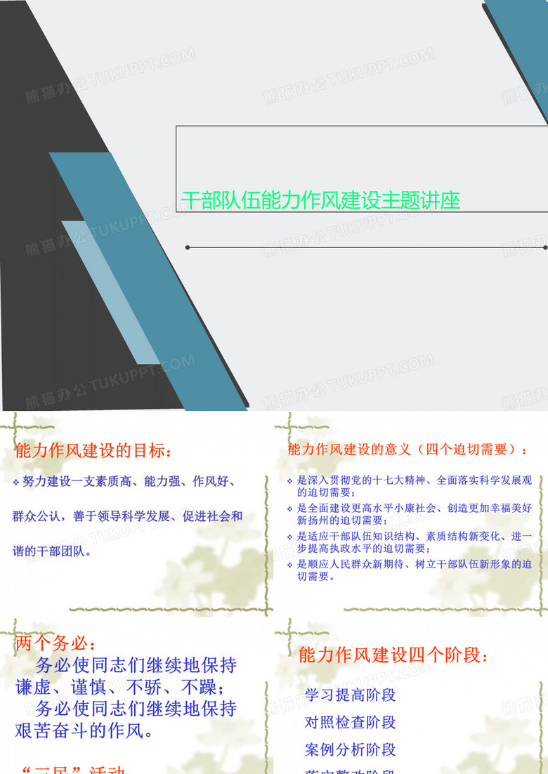 干部队伍能力作风建设主题讲座
