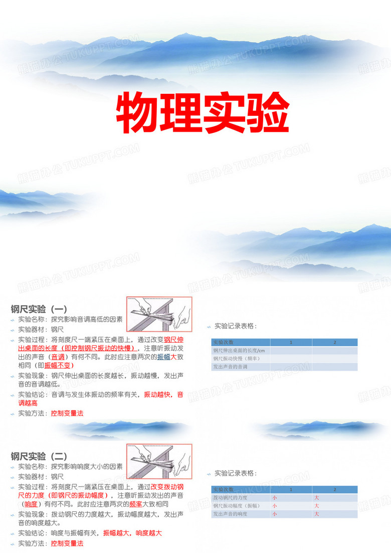 初二物理实验