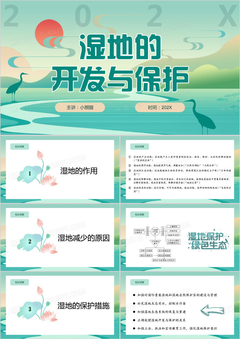 湿地的开发与保护PPT模板