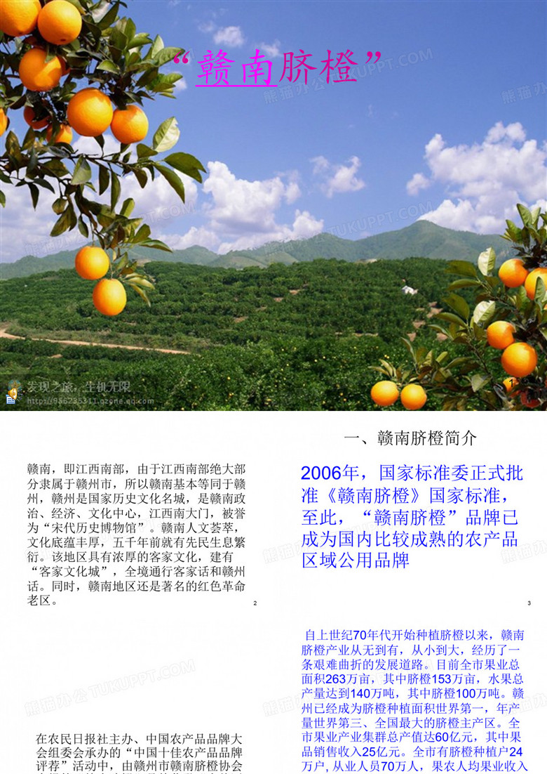 PPT---赣南脐橙ppt课件
