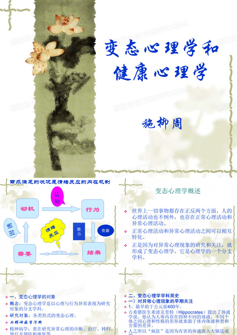 【变态心理学】变态心理学和健康心理学