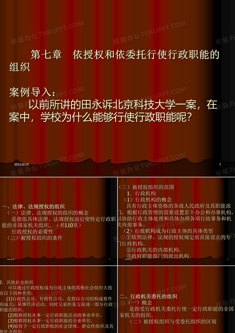 依授权和依委托行使行政职能的组织案例导入以前所讲的田永