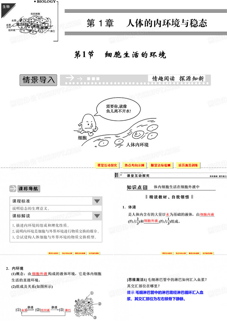 细胞生活的环境