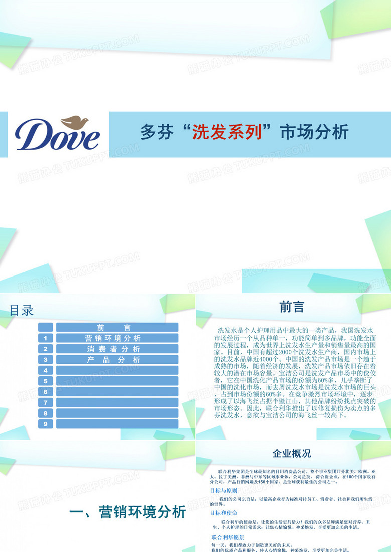 多芬沐浴露简介PPT模板