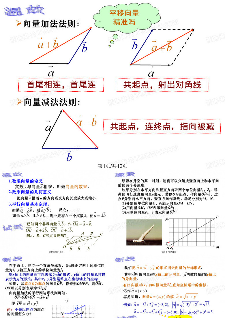 731平面向量的坐标表示